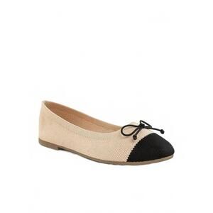 NEW RAG COMPANY women's two-tone ballet flats in black/beige
